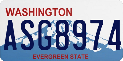 WA license plate ASG8974