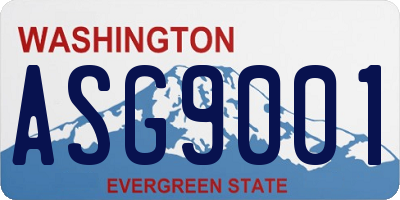 WA license plate ASG9001