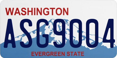 WA license plate ASG9004