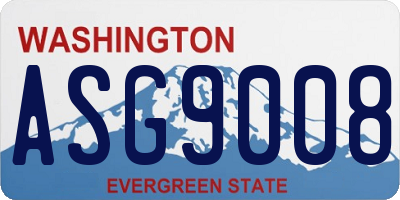 WA license plate ASG9008