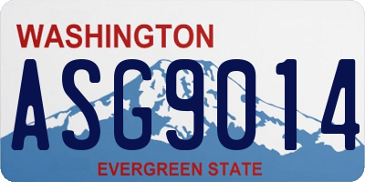 WA license plate ASG9014