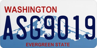 WA license plate ASG9019