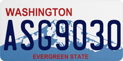 WA license plate ASG9030