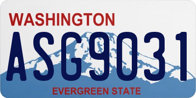 WA license plate ASG9031