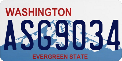 WA license plate ASG9034