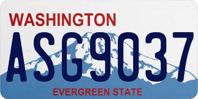 WA license plate ASG9037
