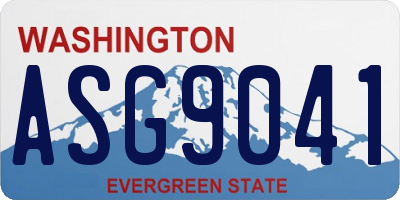 WA license plate ASG9041