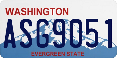WA license plate ASG9051