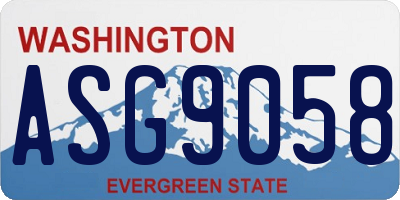 WA license plate ASG9058