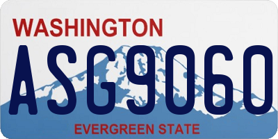 WA license plate ASG9060