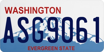 WA license plate ASG9061