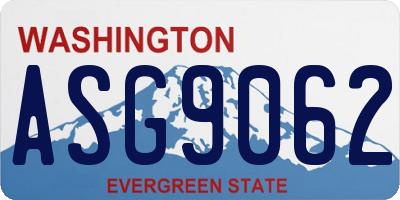 WA license plate ASG9062