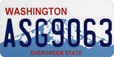 WA license plate ASG9063