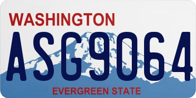 WA license plate ASG9064