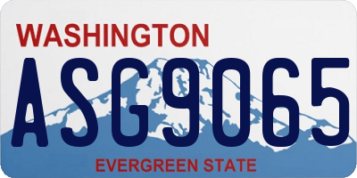 WA license plate ASG9065