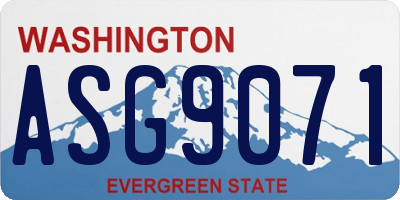 WA license plate ASG9071