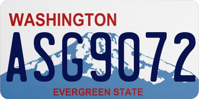 WA license plate ASG9072