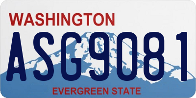WA license plate ASG9081