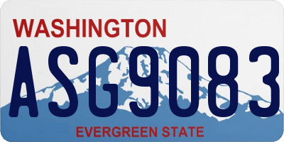 WA license plate ASG9083
