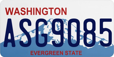 WA license plate ASG9085