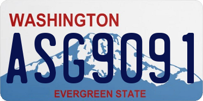 WA license plate ASG9091