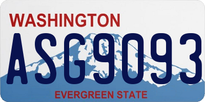 WA license plate ASG9093