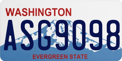 WA license plate ASG9098