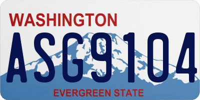 WA license plate ASG9104
