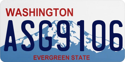 WA license plate ASG9106