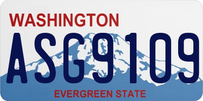 WA license plate ASG9109