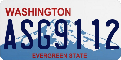 WA license plate ASG9112