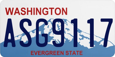 WA license plate ASG9117