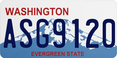 WA license plate ASG9120