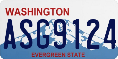 WA license plate ASG9124