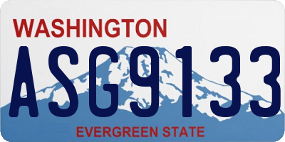 WA license plate ASG9133