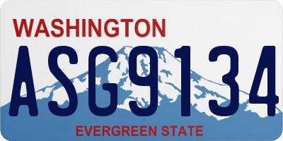 WA license plate ASG9134