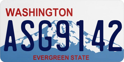 WA license plate ASG9142