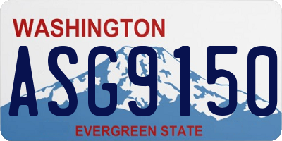 WA license plate ASG9150