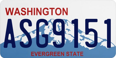 WA license plate ASG9151