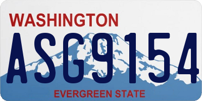 WA license plate ASG9154