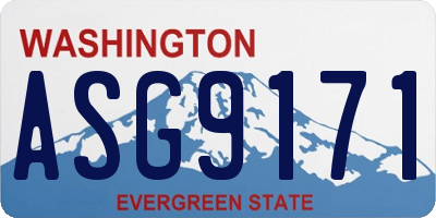 WA license plate ASG9171