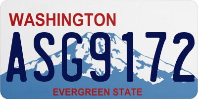 WA license plate ASG9172