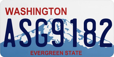 WA license plate ASG9182