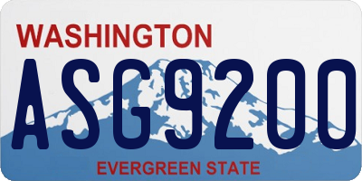 WA license plate ASG9200