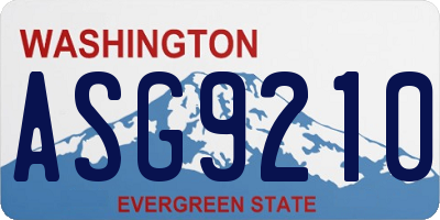 WA license plate ASG9210