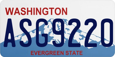 WA license plate ASG9220