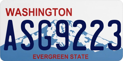 WA license plate ASG9223