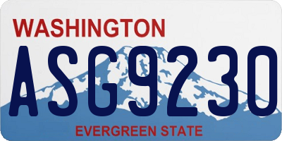 WA license plate ASG9230