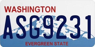 WA license plate ASG9231