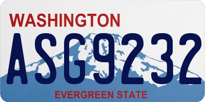 WA license plate ASG9232